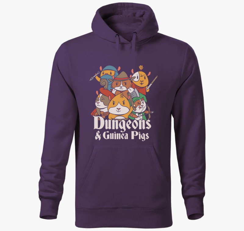Dungeon and Guinea Pigs kapucnis pulóver — Lila