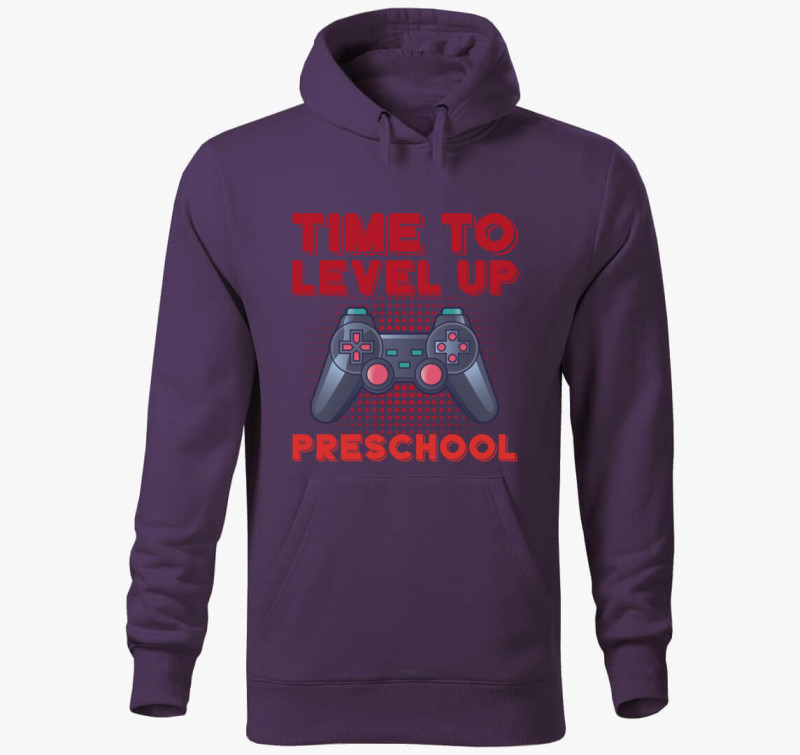 Preschool piros feliratos kapucnis pulóver — Lila