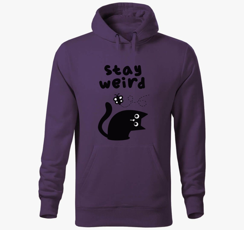Stay weird kapucnis pulóver — Lila