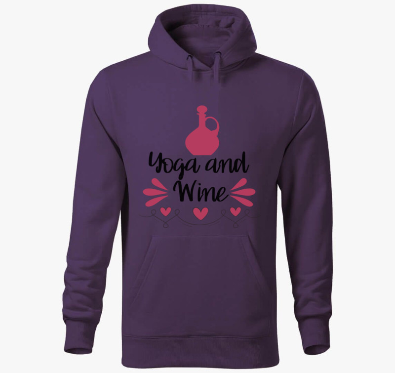 Yoga wine kapucnis pulóver — Lila