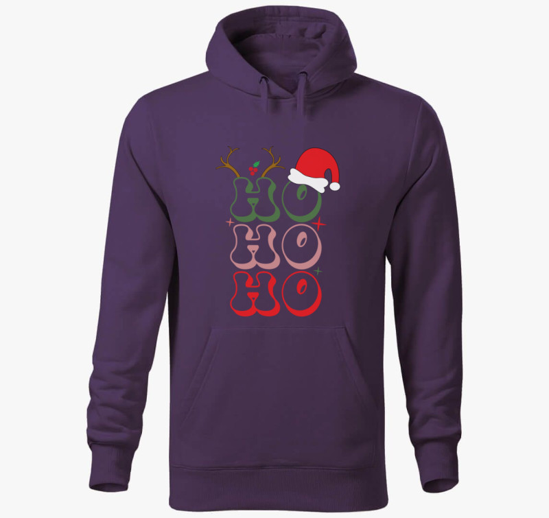 Ho ho ho karácsony kapucnis pulóver — Lila