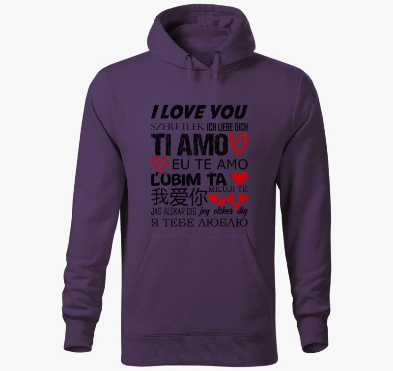 Ti Amo kapucnis pulóver — Lila