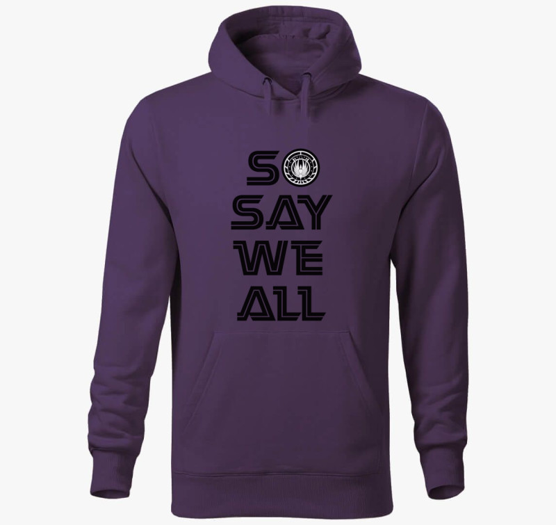 So say we all bsg kapucnis pulóver — Lila