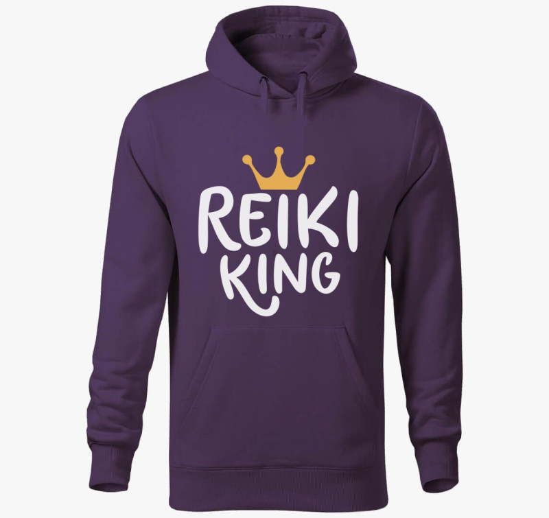 Reiki king fehér kapucnis pulóver — Lila