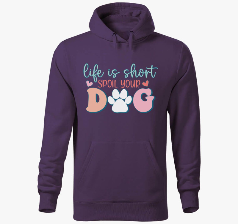 Dog spoil kapucnis pulóver — Lila