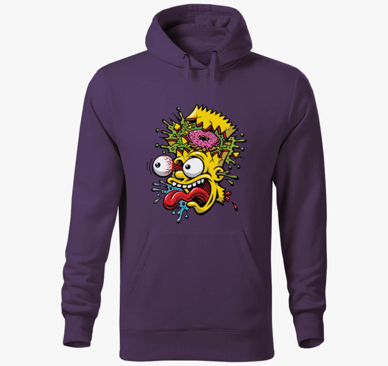 Bart Simpson kapucnis pulóver — Lila