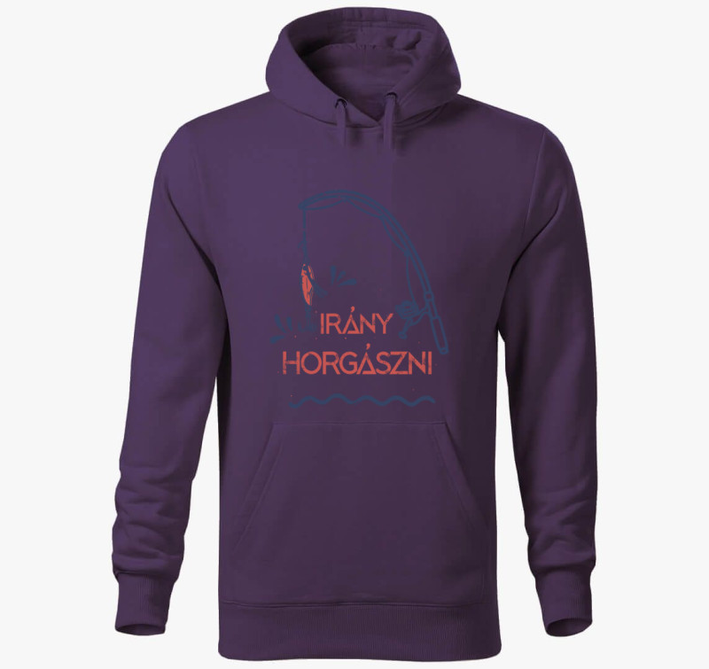 Irány horgászni kapucnis pulóver — Lila