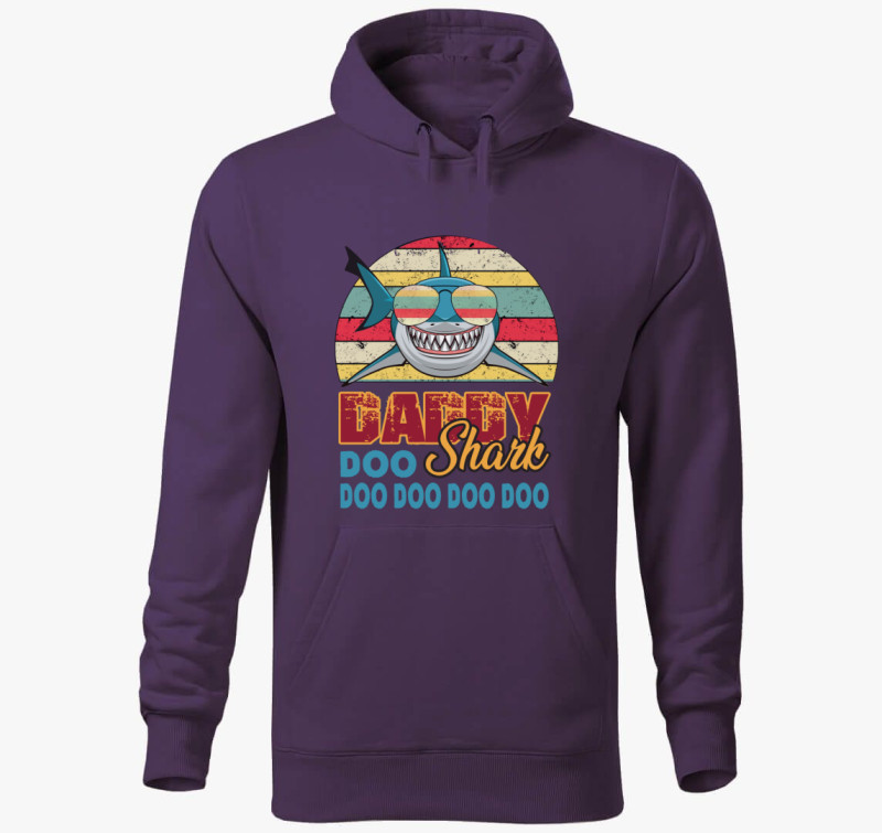 Daddy shark kapucnis pulóver — Lila