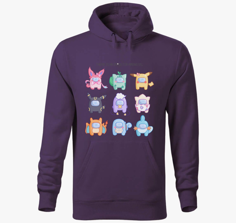 Pokemon - Among us kapucnis pulóver — Lila