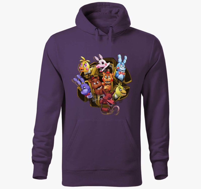 Five Nights at Freddy kapucnis pulóver — Lila