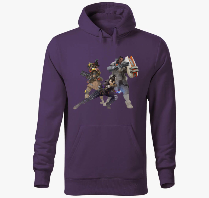 Apex Legends (Wraith Gibraltar Bloodhound) kapucnis pulóver — Lila
