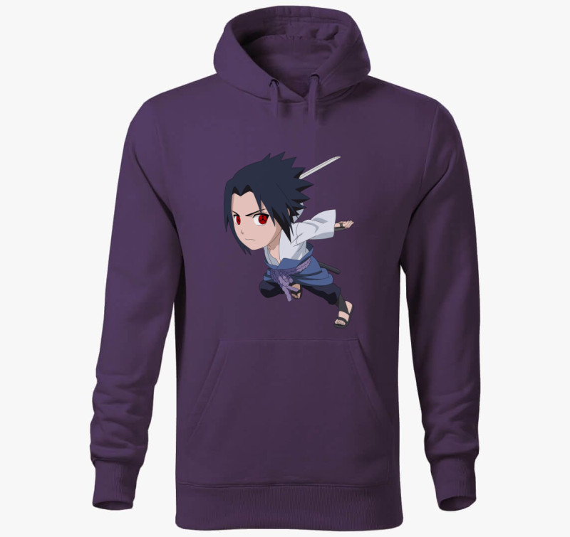 Sasuke anime kapucnis pulóver — Lila