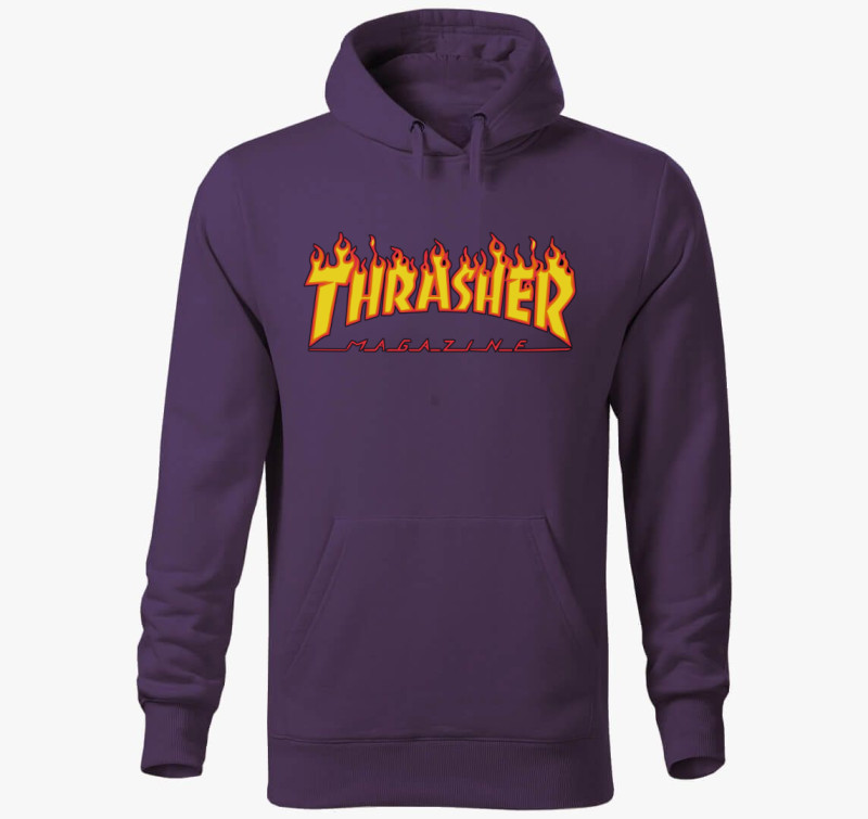 Trasher Magazine kapucnis pulóver — Lila