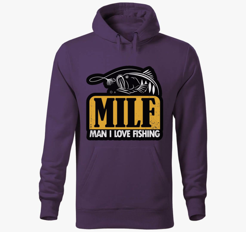 MILF - Man I Love Fishing kapucnis pulóver — Lila