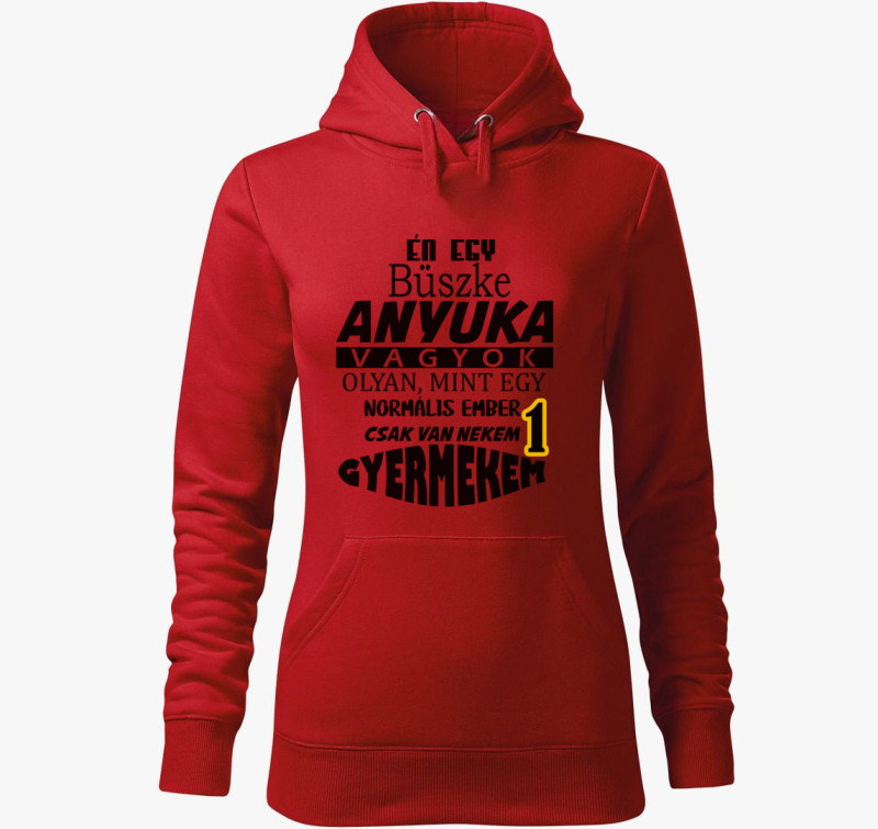 Büszke Anya kapucnis pulóver — Piros