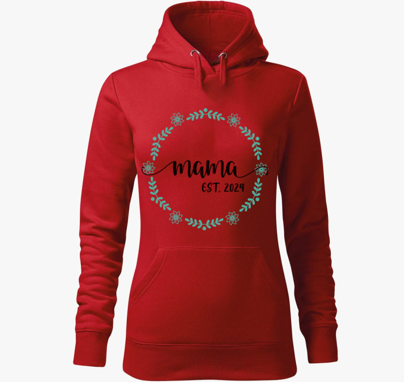Mama 2024 kapucnis pulóver — Piros