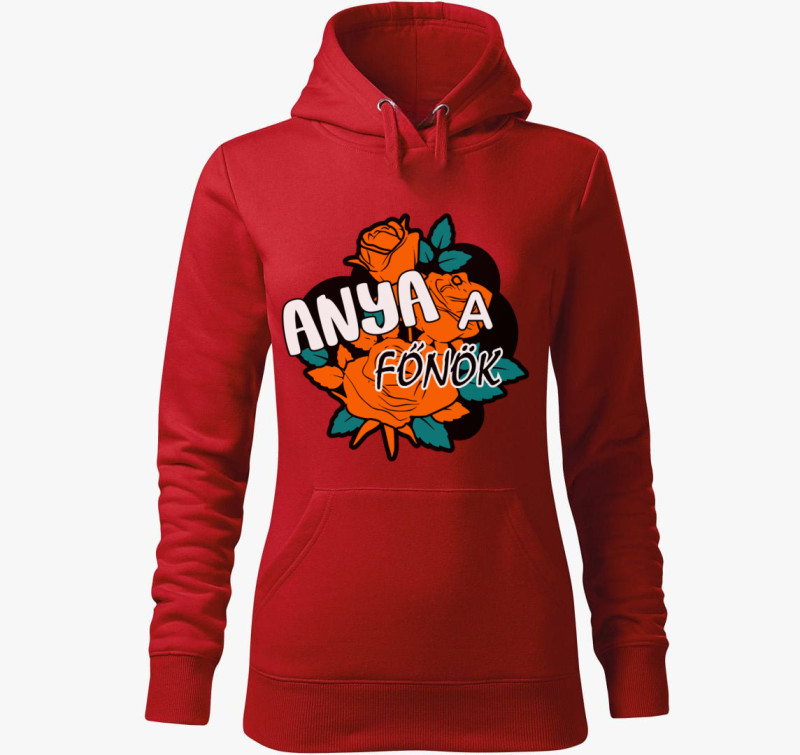 Anya a főnök kapucnis pulóver — Piros
