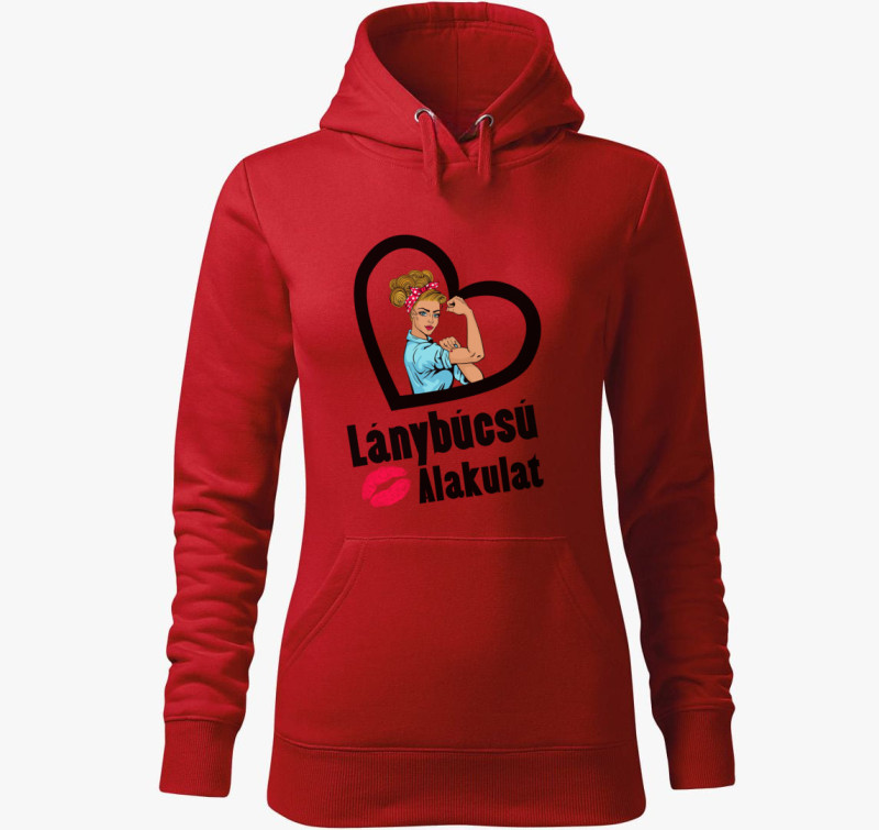 Lánybúcsú alakulat kapucnis pulóver — Piros