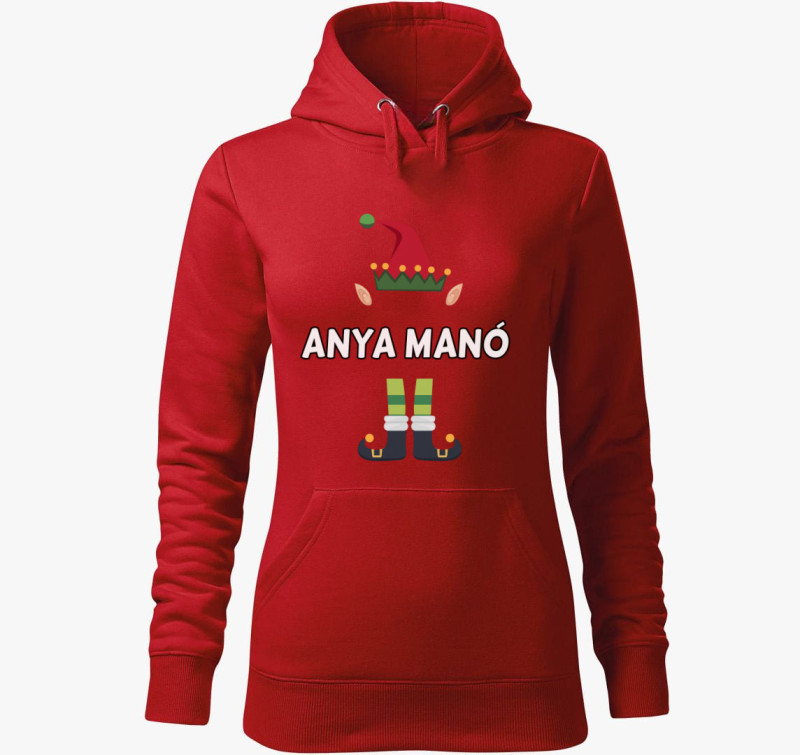 Anya manó kapucnis pulóver — Piros