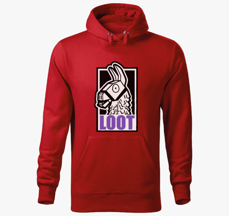Fornite Loot purple kapucnis pulóver — Piros