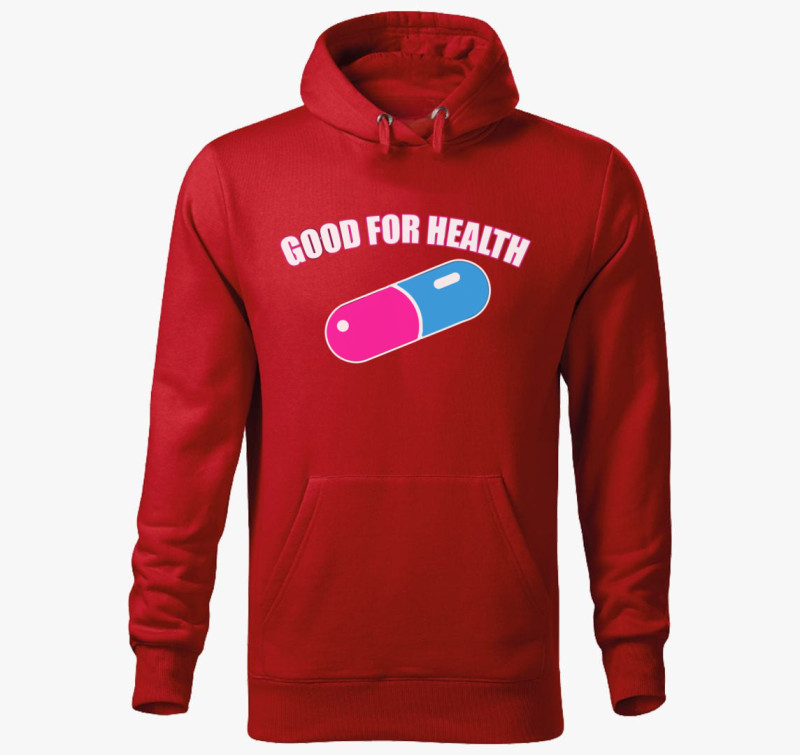 Good for health kapucnis pulóver — Piros