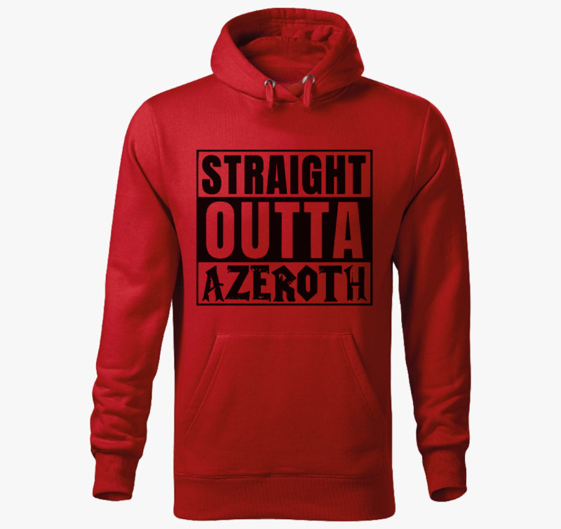 WOW Straight outta azeroth kapucnis pulóver — Piros