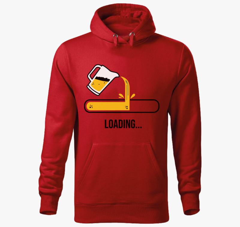 Beer Loading kapucnis pulóver — Piros