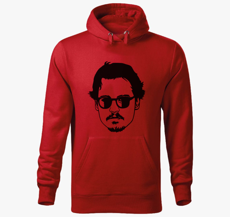 Johnny Depp kapucnis pulóver — Piros