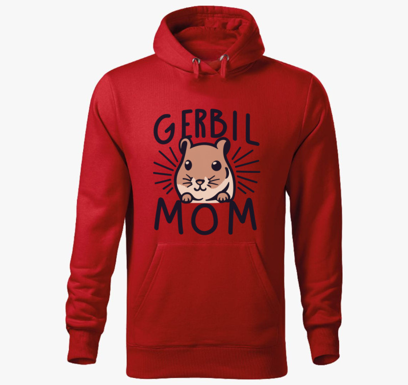 Gerbil MOM kapucnis pulóver — Piros