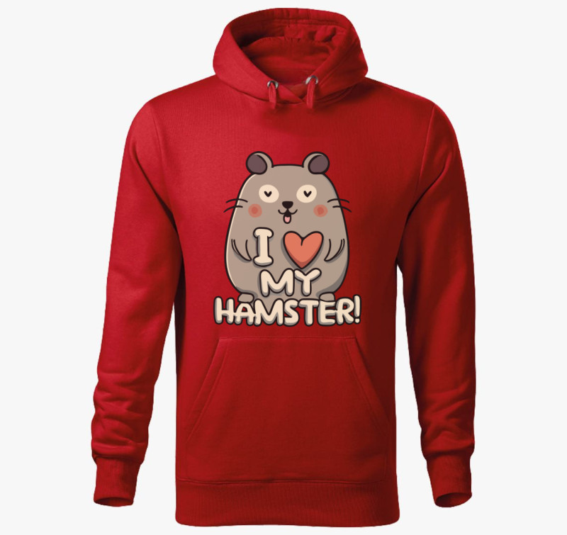 I love my hamster kapucnis pulóver — Piros