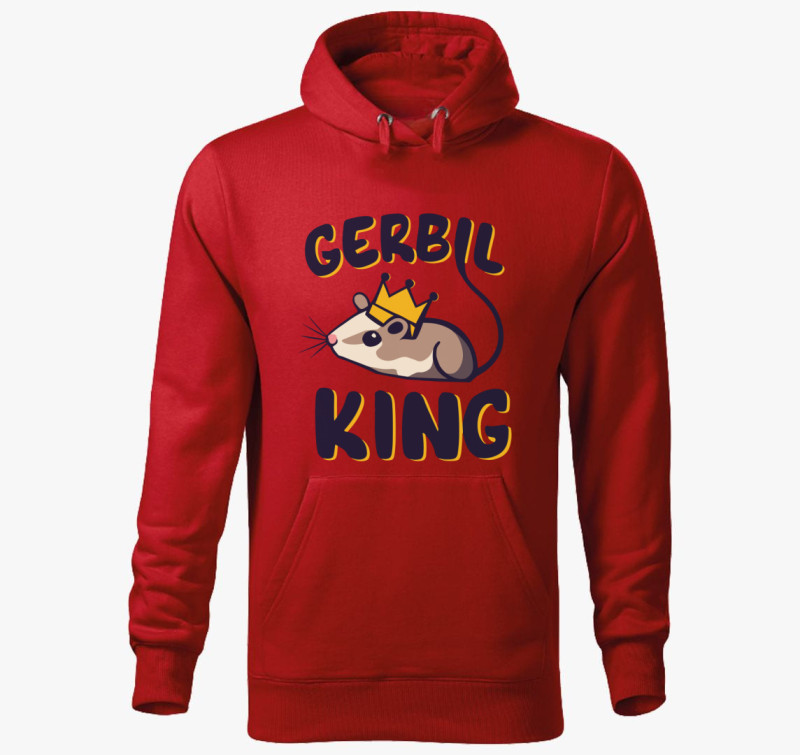 Gerbil king kapucnis pulóver — Piros