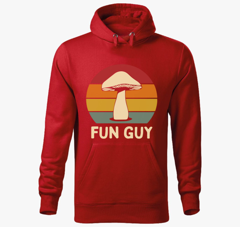 Fun Guy Gomba kapucnis pulóver — Piros