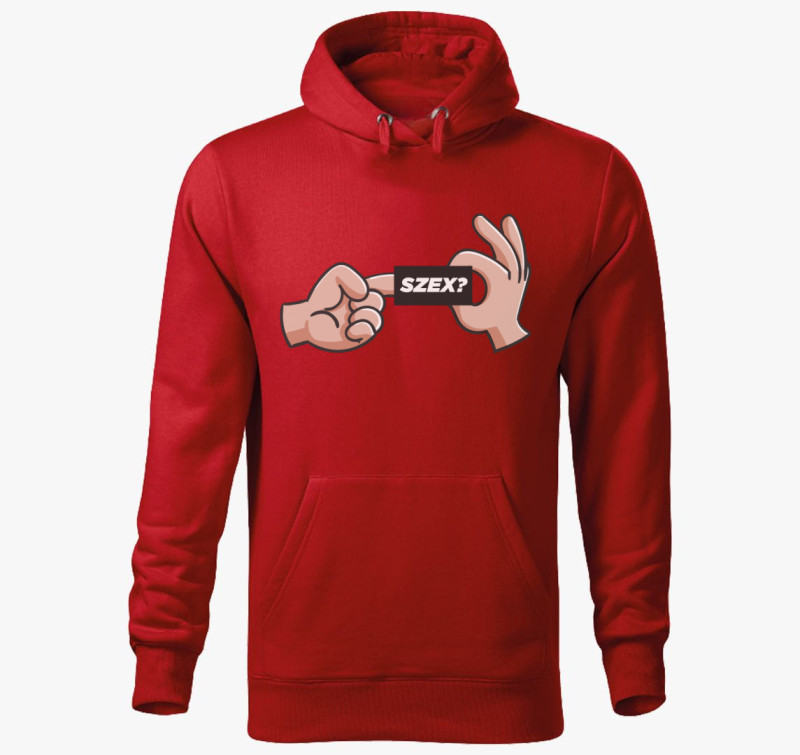 Szex kapucnis pulóver — Piros