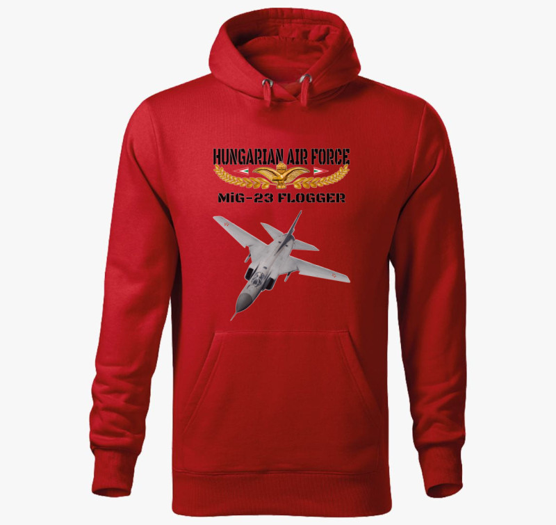 Aranysas MiG-23 3 kapucnis pulóver — Piros