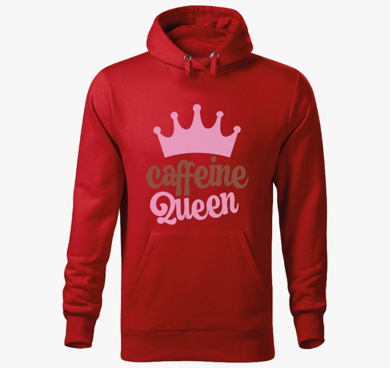 Caffeine Queen kapucnis pulóver — Piros