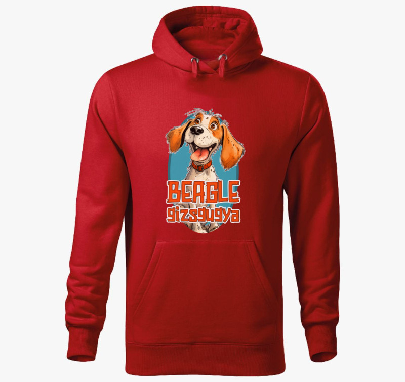 Beagle gizsgugya kapucnis pulóver — Piros
