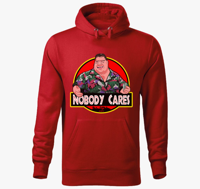 Nobody Cares kapucnis pulóver — Piros