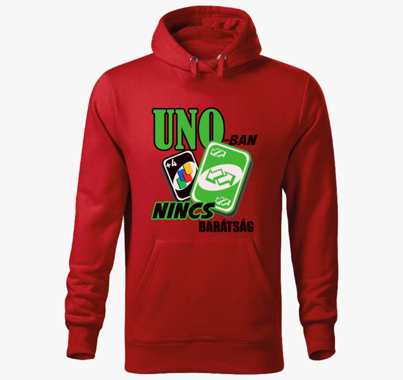 UNO játékos kapucnis pulóver — Piros