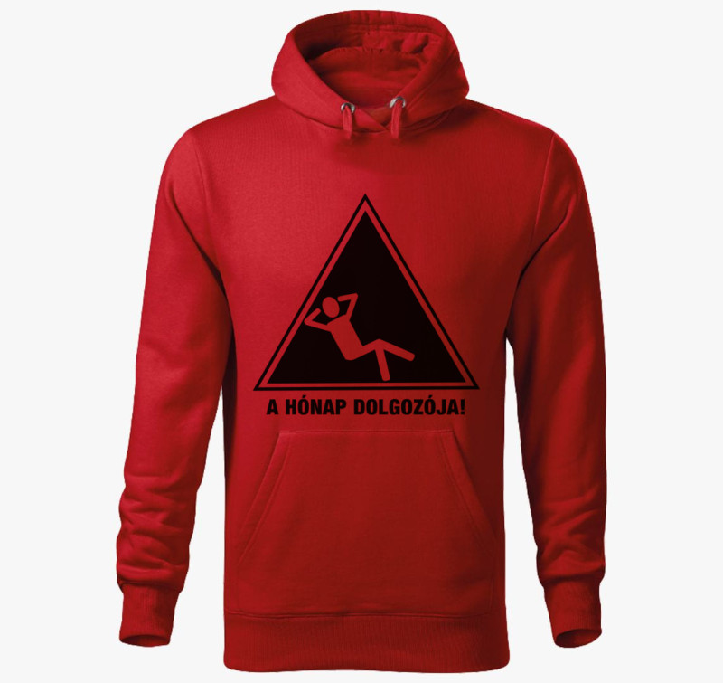 A hónap dolgozója kapucnis pulóver — Piros