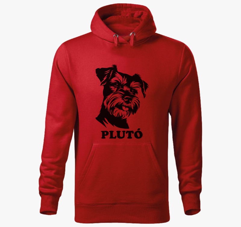 Schnauzer névvel 10 kapucnis pulóver — Piros