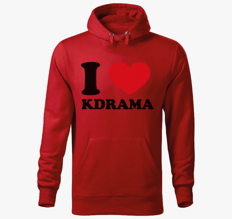 K drama kapucnis pulóver — Piros