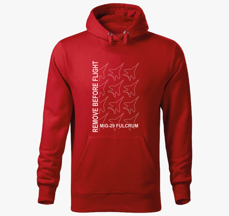 Remove before flight Fulcrum kapucnis pulóver — Piros