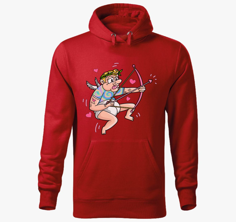 Cupidó kapucnis pulóver — Piros