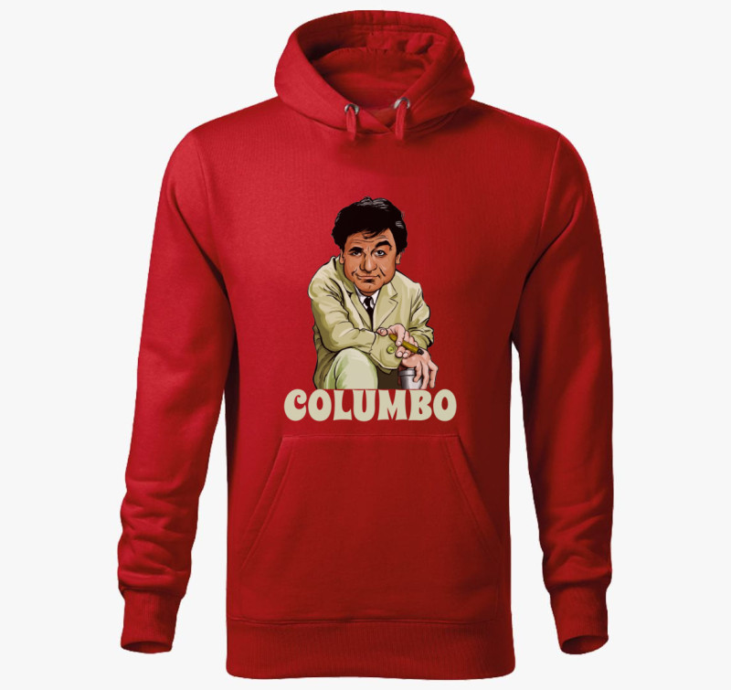 Columbo art kapucnis pulóver — Piros