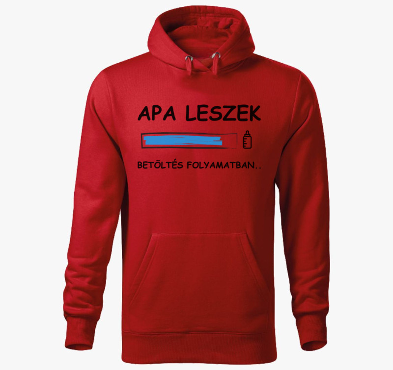 Apa leszek betöltés folyamatban.. kapucnis pulóver — Piros