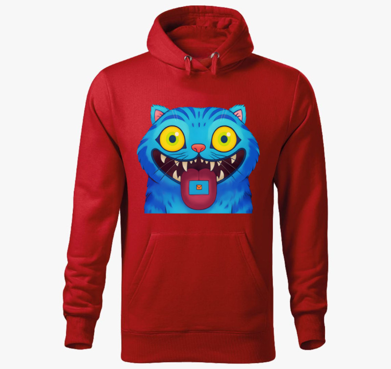 Derpy Tiger Mail kapucnis pulóver — Piros