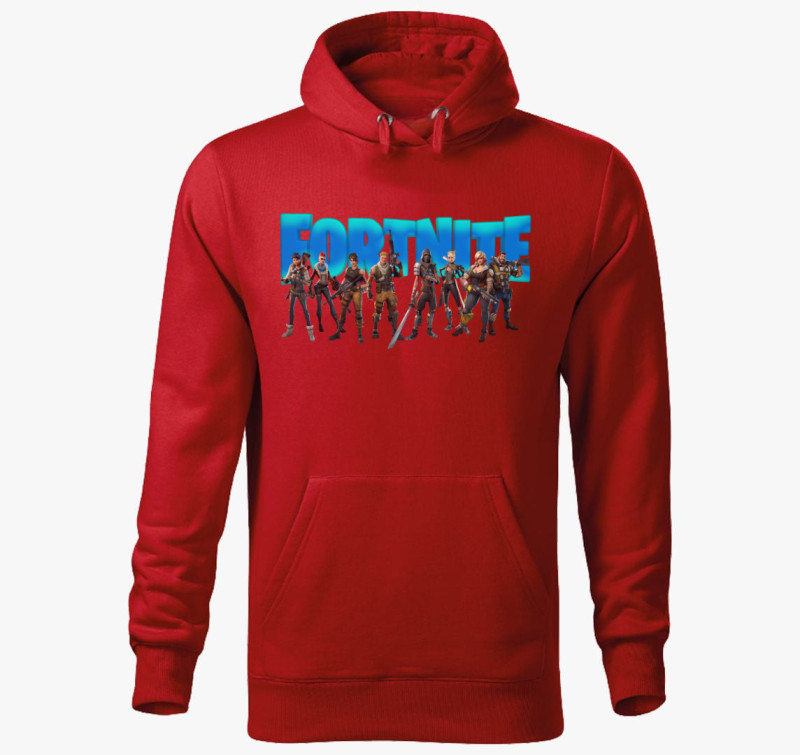 Fortnite Figurák kapucnis pulóver — Piros