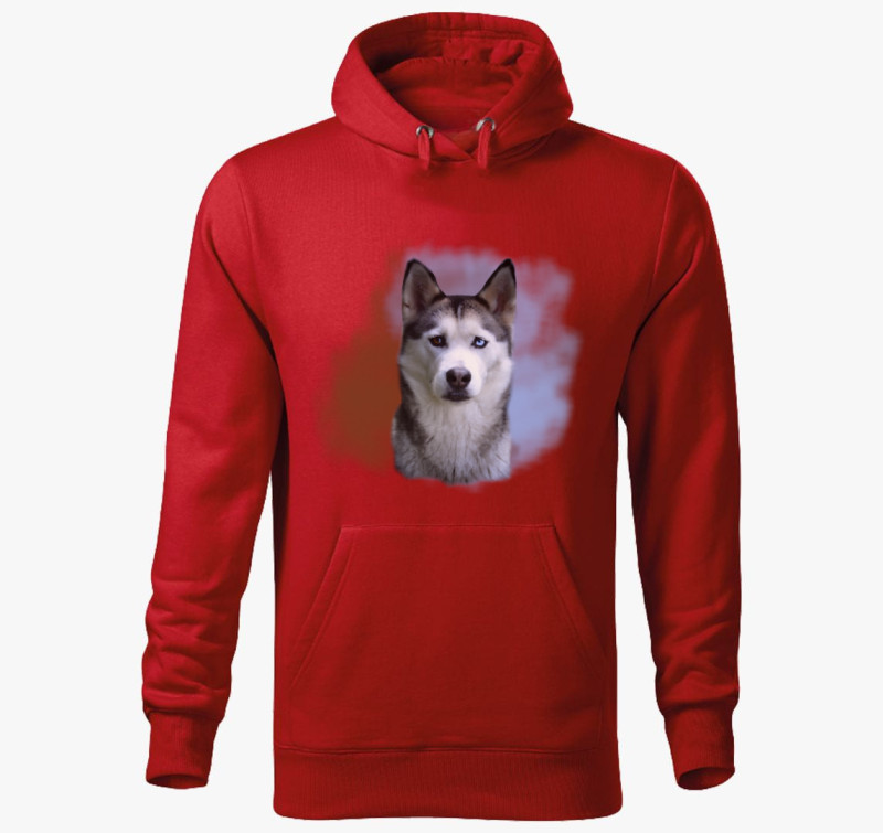 Husky kapucnis pulóver — Piros