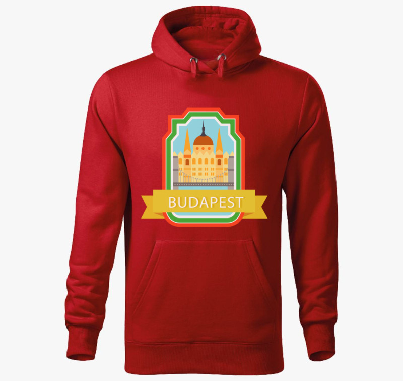 Budapest magyar kapucnis pulóver — Piros