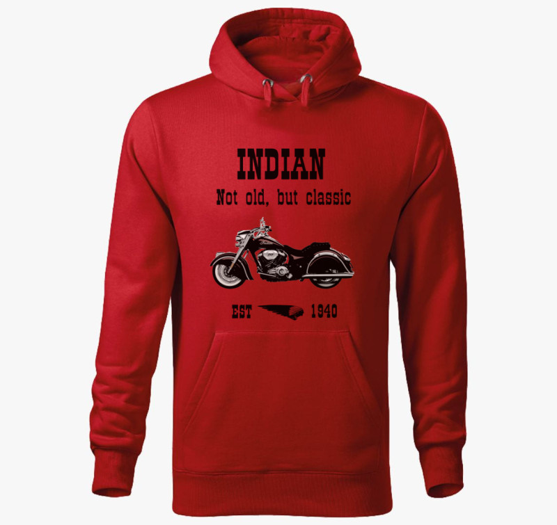 Klasszikus Indián Motor kapucnis pulóver — Piros